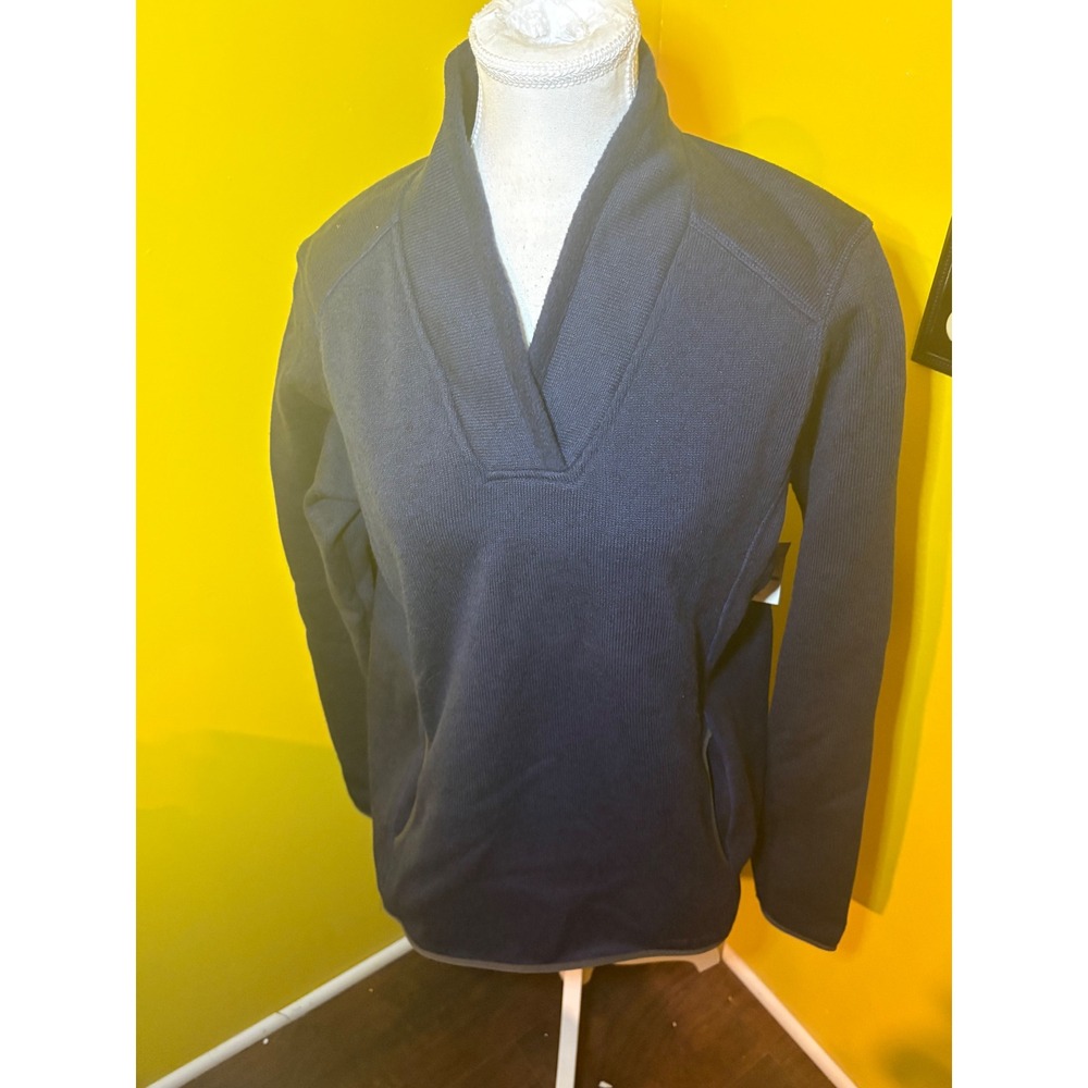 Eddie Bauer Summit Shawl Collar Pullover Sweater Womens XL NWT Blueberry Blue